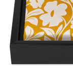 Tropical Vines Pattern - Gold Yellow Framed Canvas Print Gallery Image 3