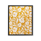 Tropical Vines Pattern - Gold Yellow Framed Canvas Print Gallery Image 8