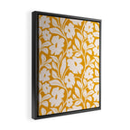 Tropical Vines Pattern - Gold Yellow Framed Canvas Print Gallery Image 2
