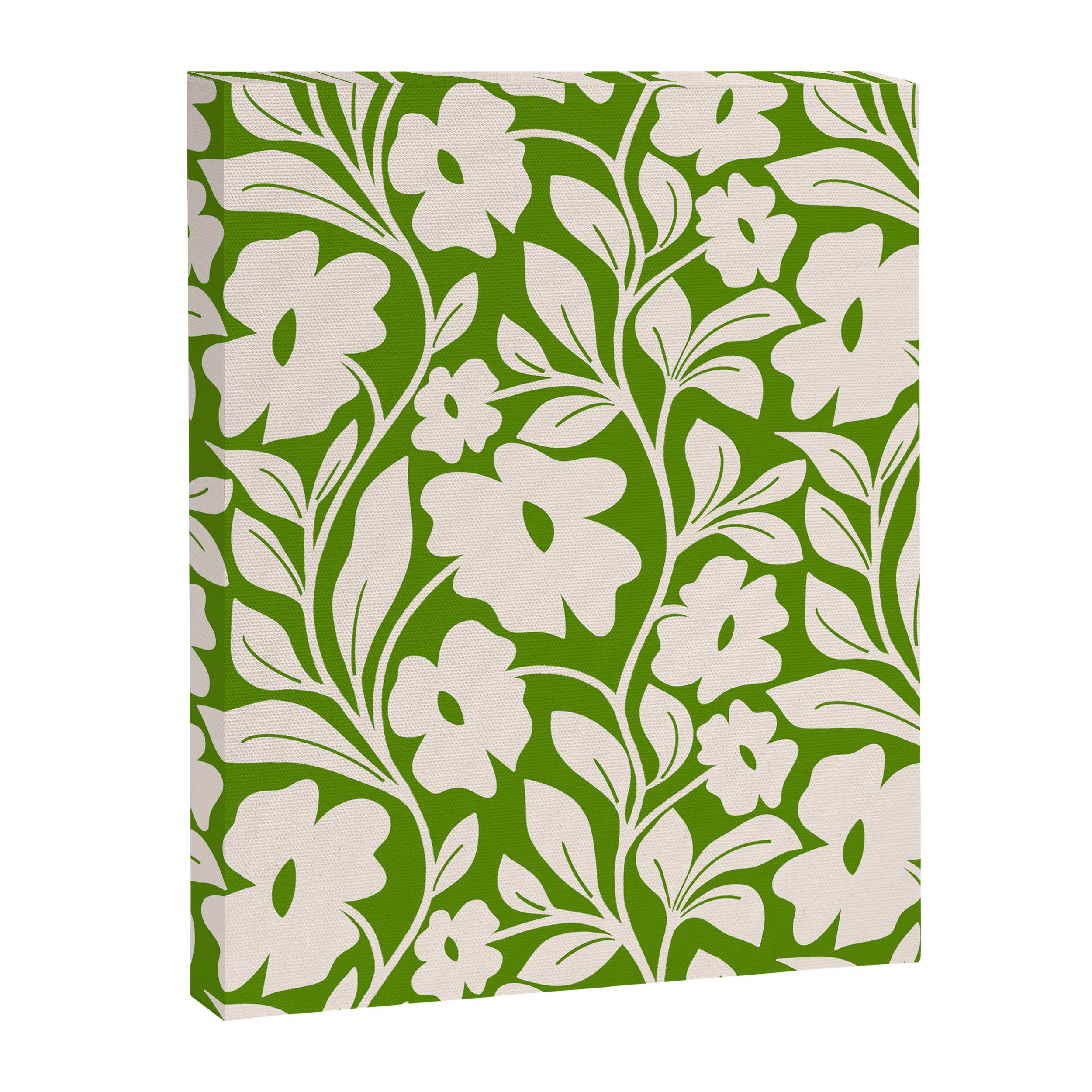 Tropical Vines Pattern - Green Canvas Print Gallery Image 8