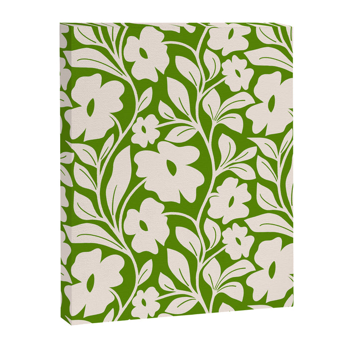 Tropical Vines Pattern - Green Canvas Print Gallery Image 1