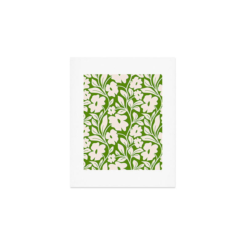 Tropical Vines Pattern - Green Art Print Gallery Image 1