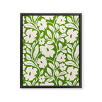 Tropical Vines Pattern - Green Framed Canvas Print Gallery Image 8