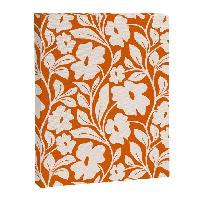 Tropical Vines Pattern - Terracotta Canvas Print Gallery Image 1