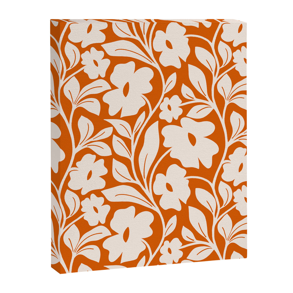 Tropical Vines Pattern - Terracotta Canvas Print Gallery Image 8