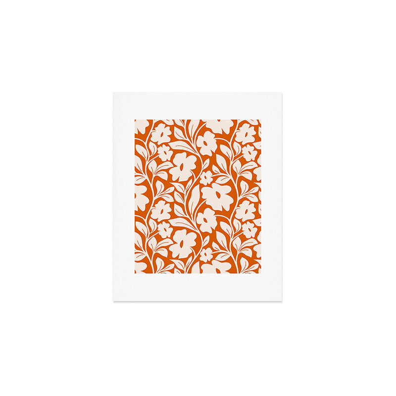Tropical Vines Pattern - Terracotta Art Print Gallery Image 1