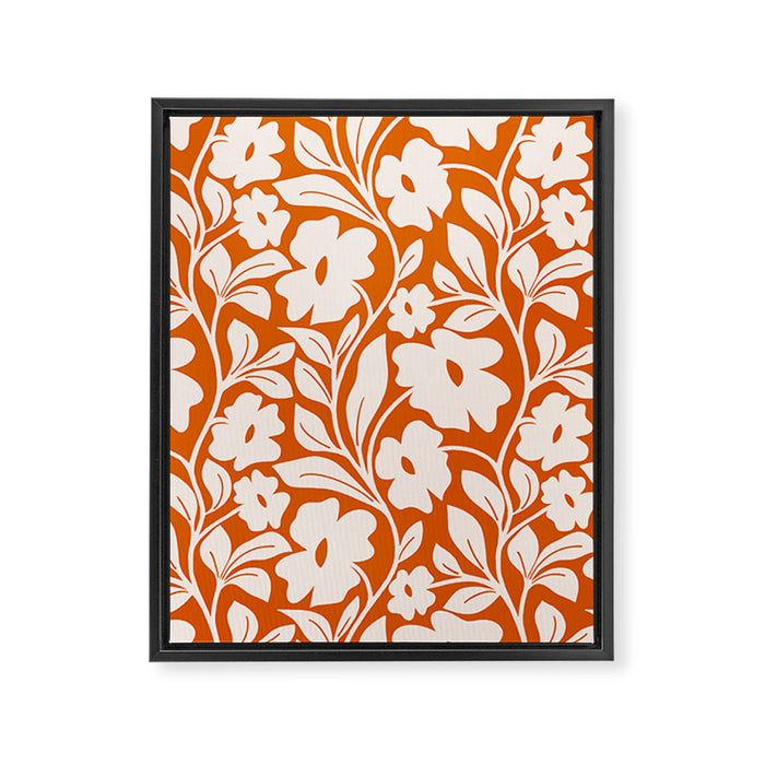 Tropical Vines Pattern - Terracotta Framed Canvas Print Gallery Image 1