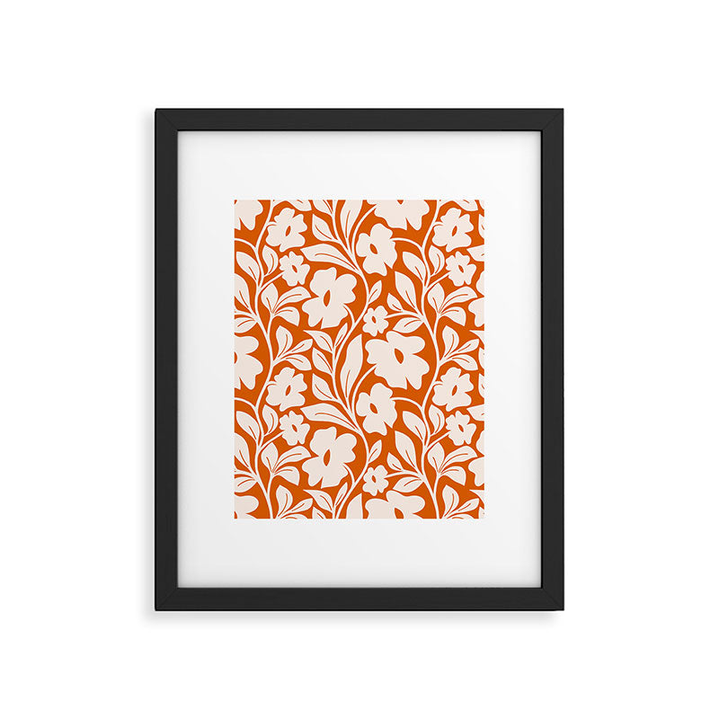 Tropical Vines Pattern - Terracotta Framed Art Print Gallery Image 6