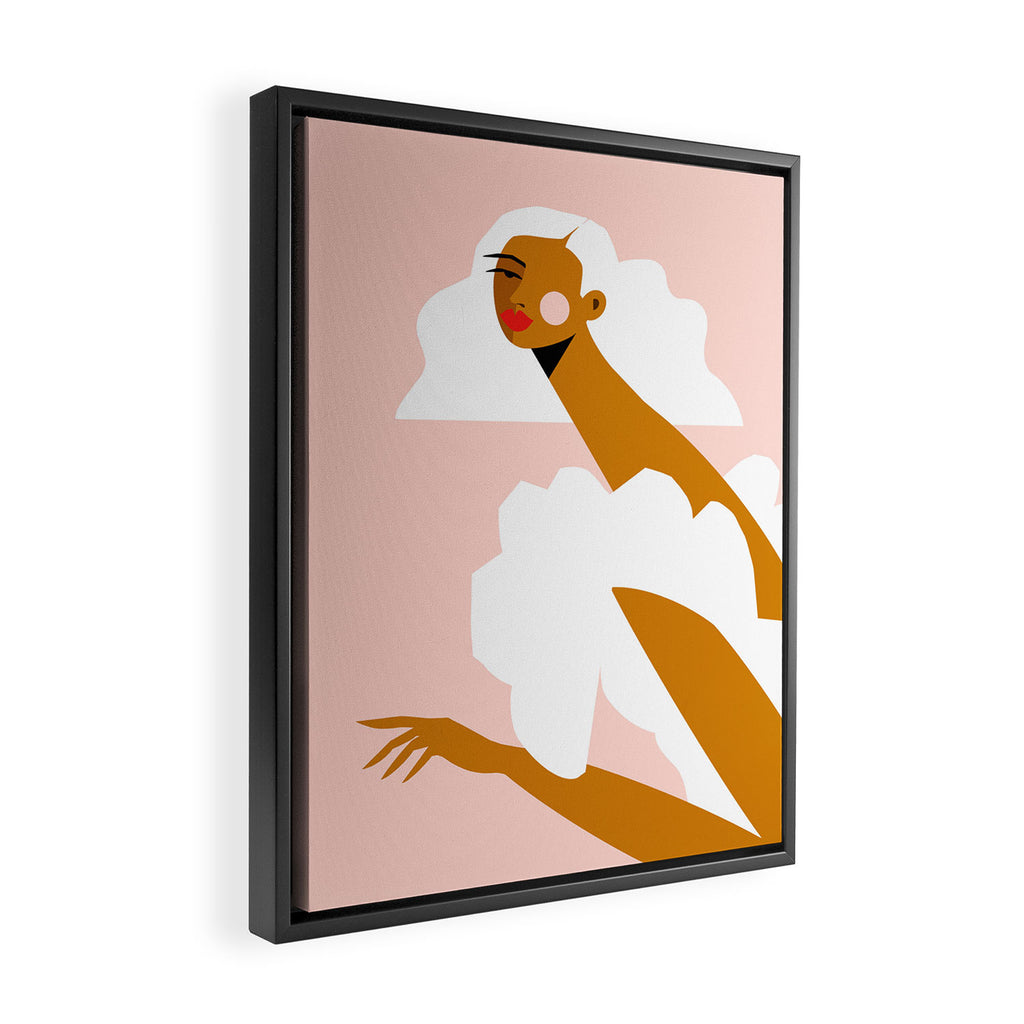 White Dress Framed Canvas Print Gallery Image 2