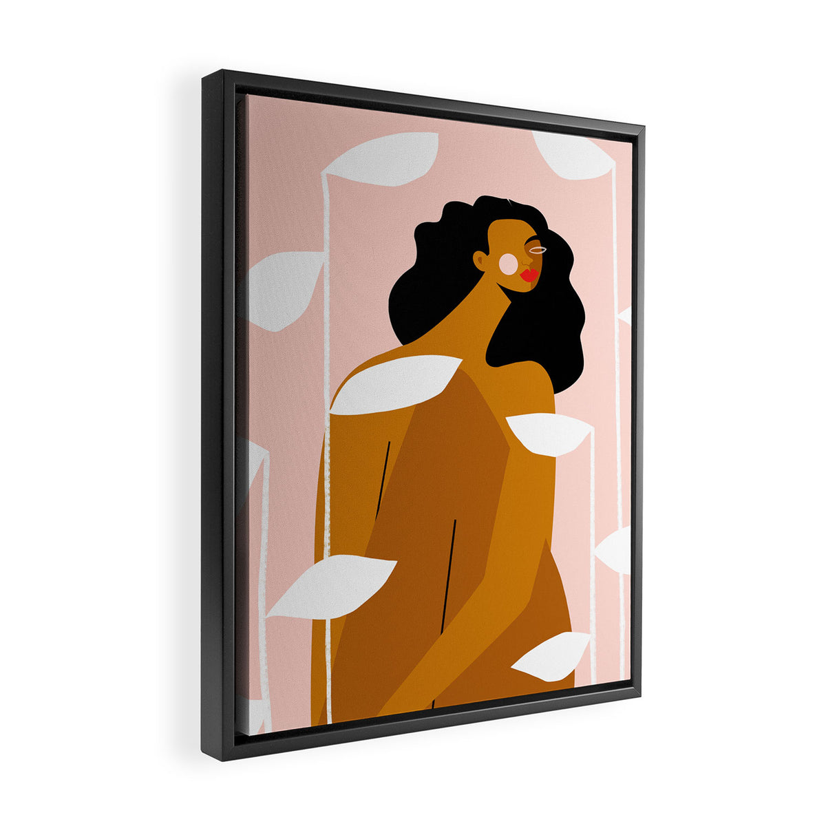White Leaves Framed Canvas Print Gallery Image 2