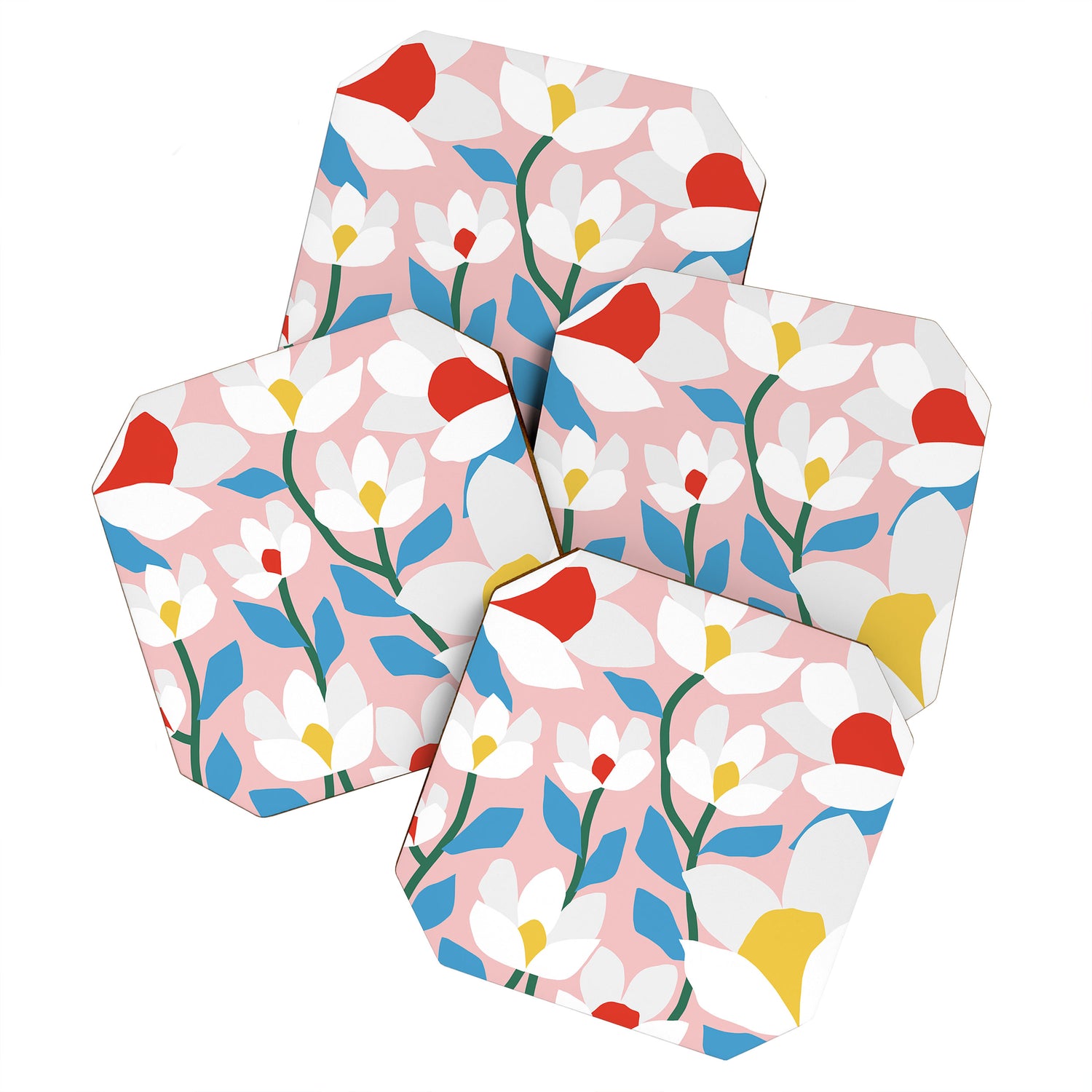 White Spring Florals Coaster Gallery Image 1