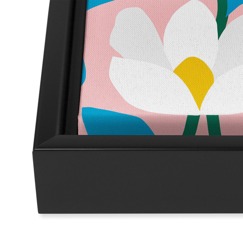 White Spring Florals Framed Canvas Print Gallery Image 3