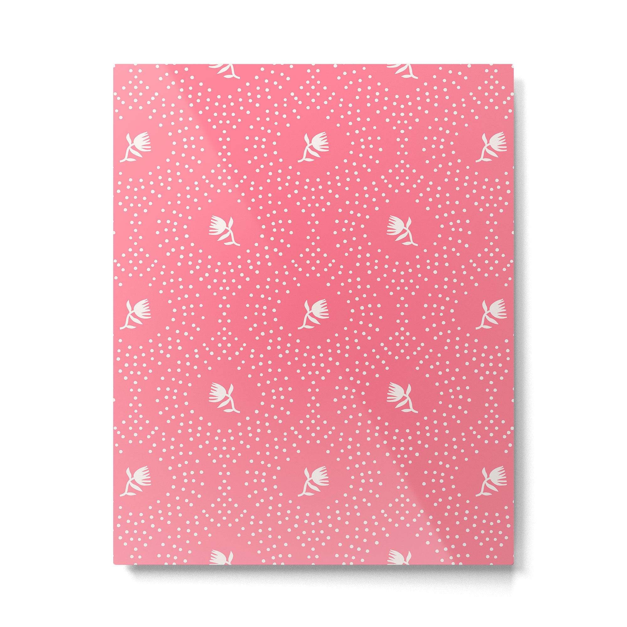 Wild Dotted Florals - Bold Coral Abstract Pattern Metal Print Gallery Image 6