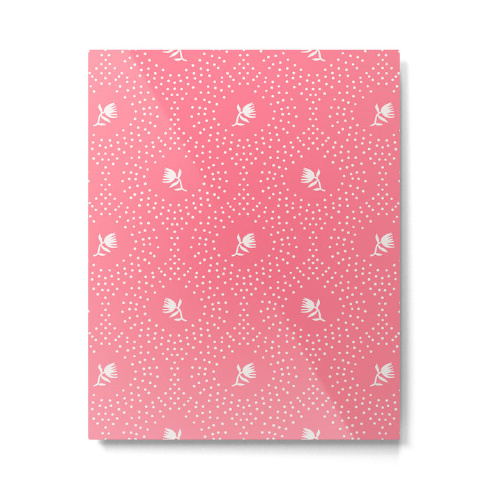 Wild Dotted Florals - Bold Coral Abstract Pattern Metal Print Gallery Image 1