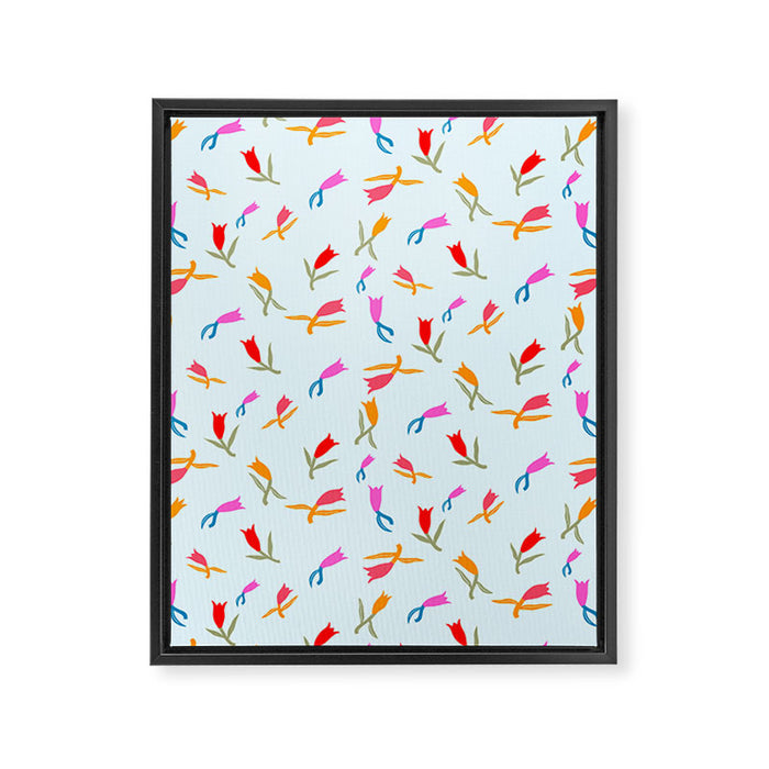 Wild Grace - Abstract Floral Coordinate Pattern Framed Canvas Print Gallery Image 1