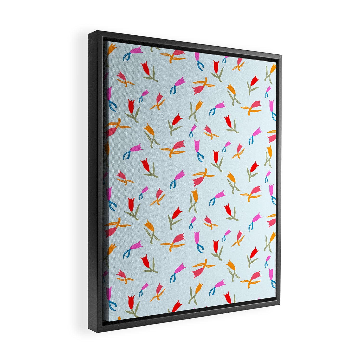 Wild Grace - Abstract Floral Coordinate Pattern Framed Canvas Print Gallery Image 2