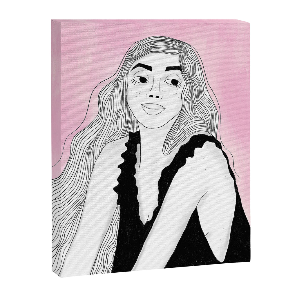 Woman Leaning In Canvas Print Gallery Image 8