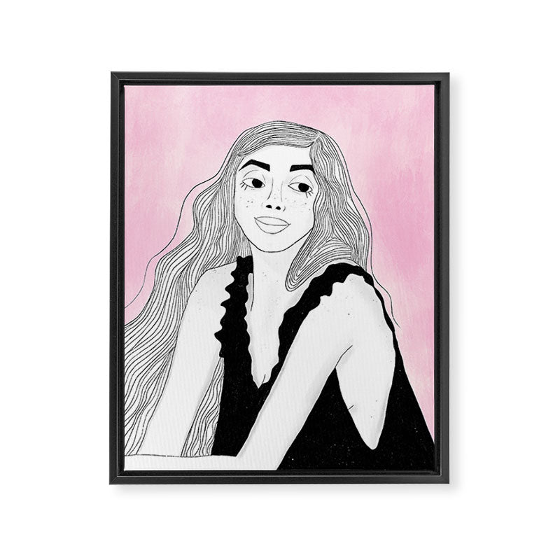 Woman Leaning In Framed Canvas Print Gallery Image 8