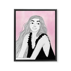 Woman Leaning In Framed Canvas Print Gallery Image 8