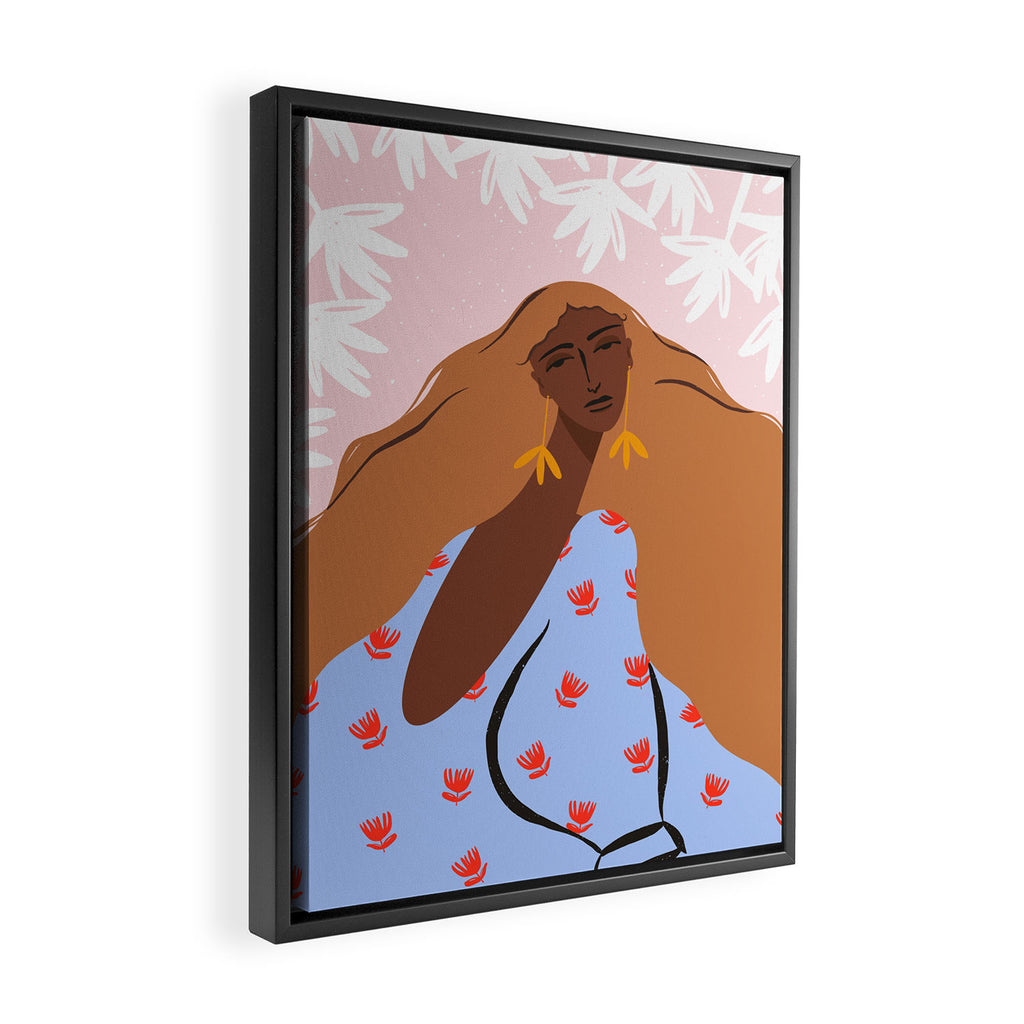 Woman Looking Back Framed Canvas Print Gallery Image 2