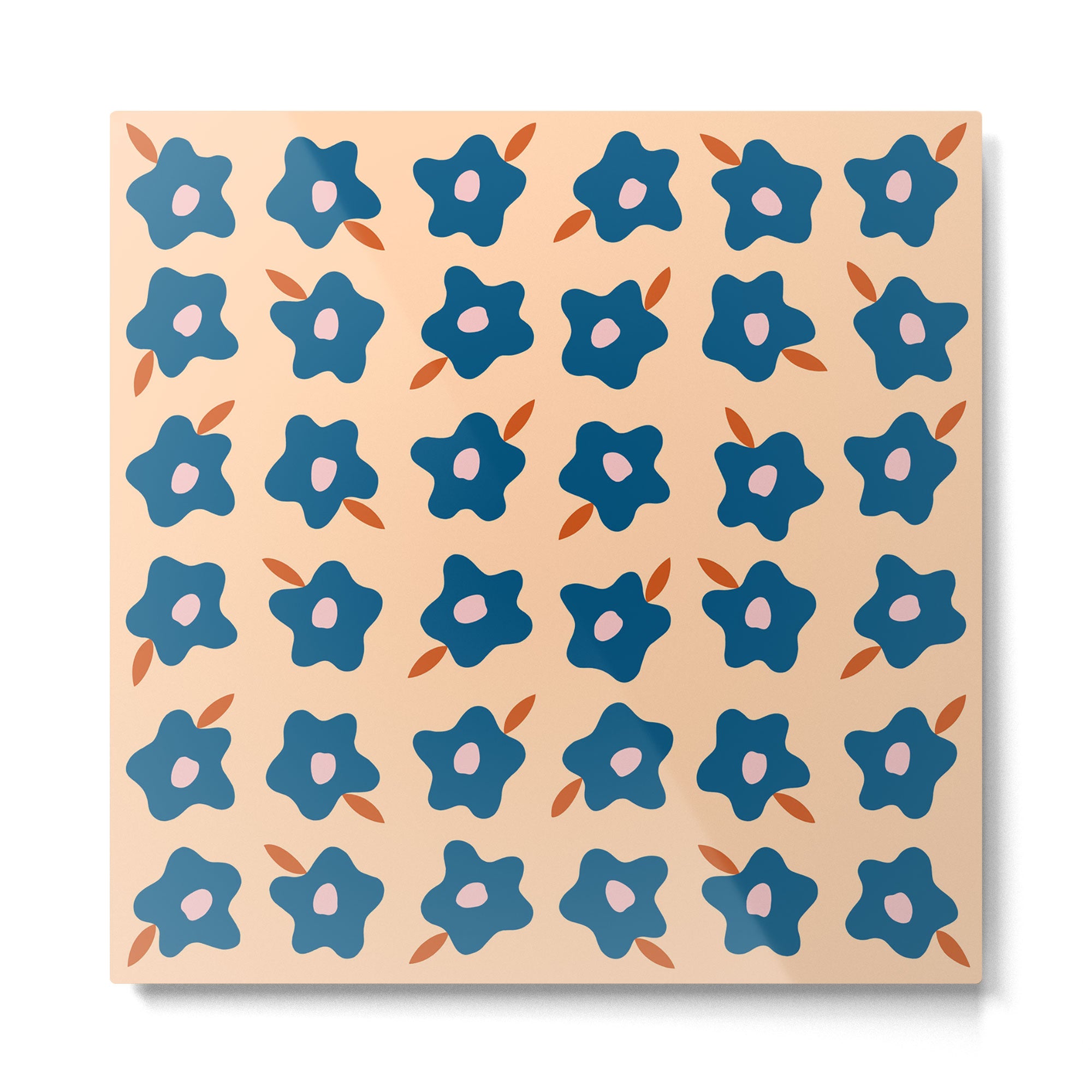 Wonky Blue Spring Flowers Metal Print Gallery Image 2