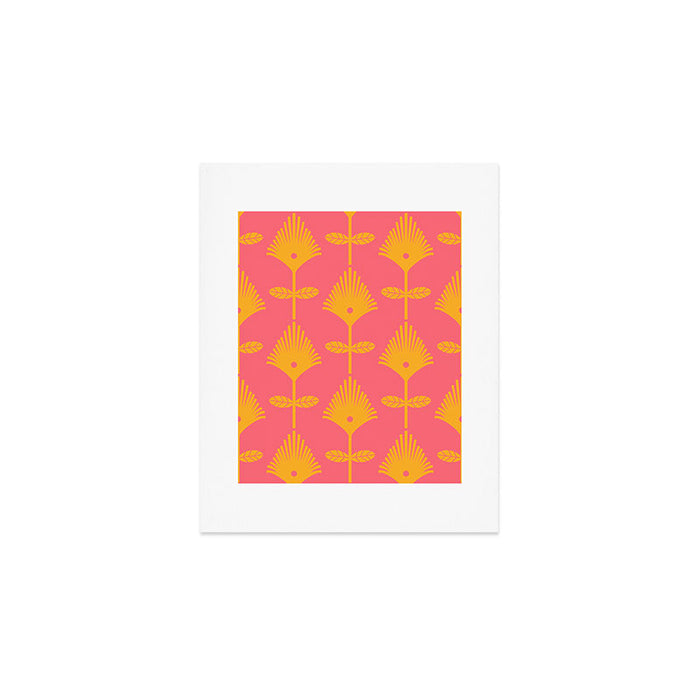 Yellow Fan Florals Art Print Gallery Image 1