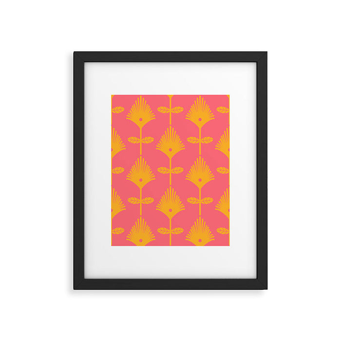 Yellow Fan Florals Framed Art Print Gallery Image 1