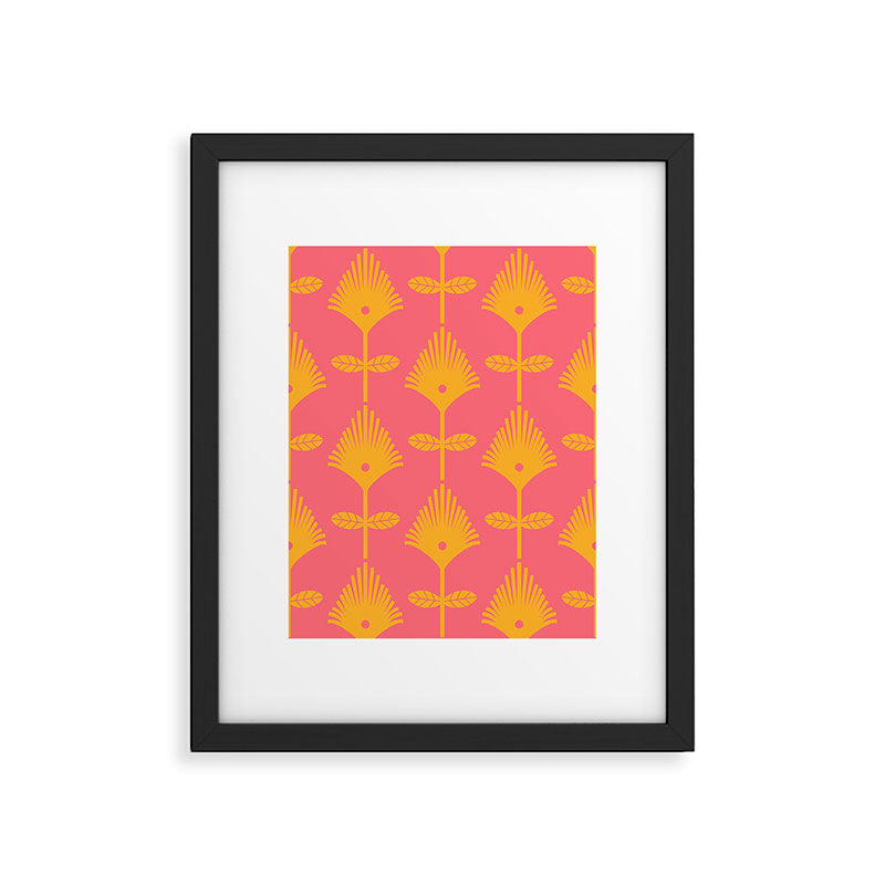 Yellow Fan Florals Framed Art Print Gallery Image 6