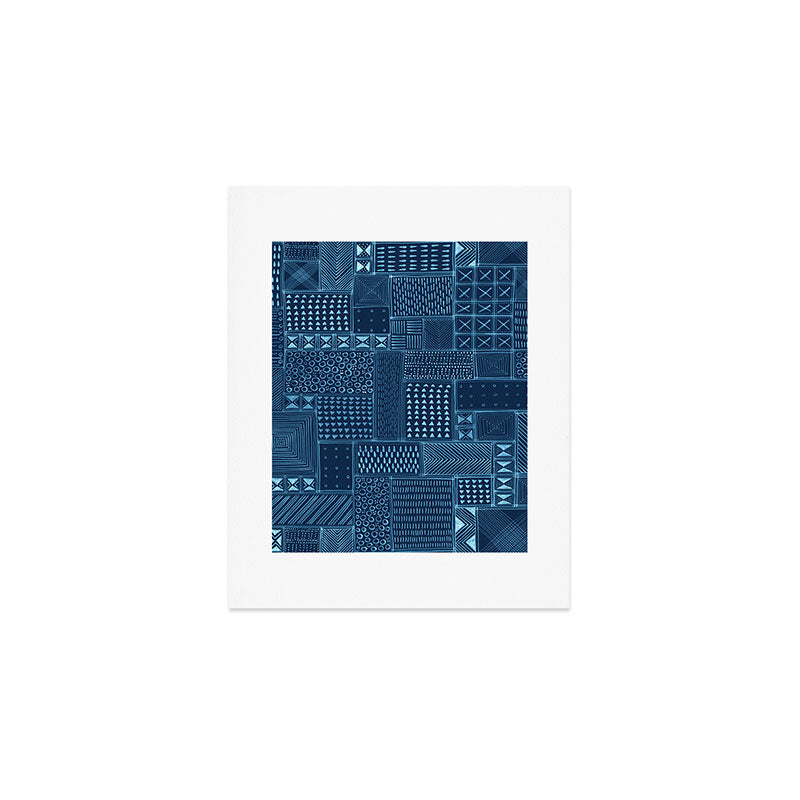 African Indigo Tribal Mud Cloth Art Print Gallery Image 1