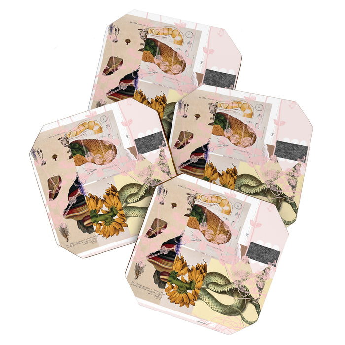 abstract white daydream flower Coaster Gallery Image 1