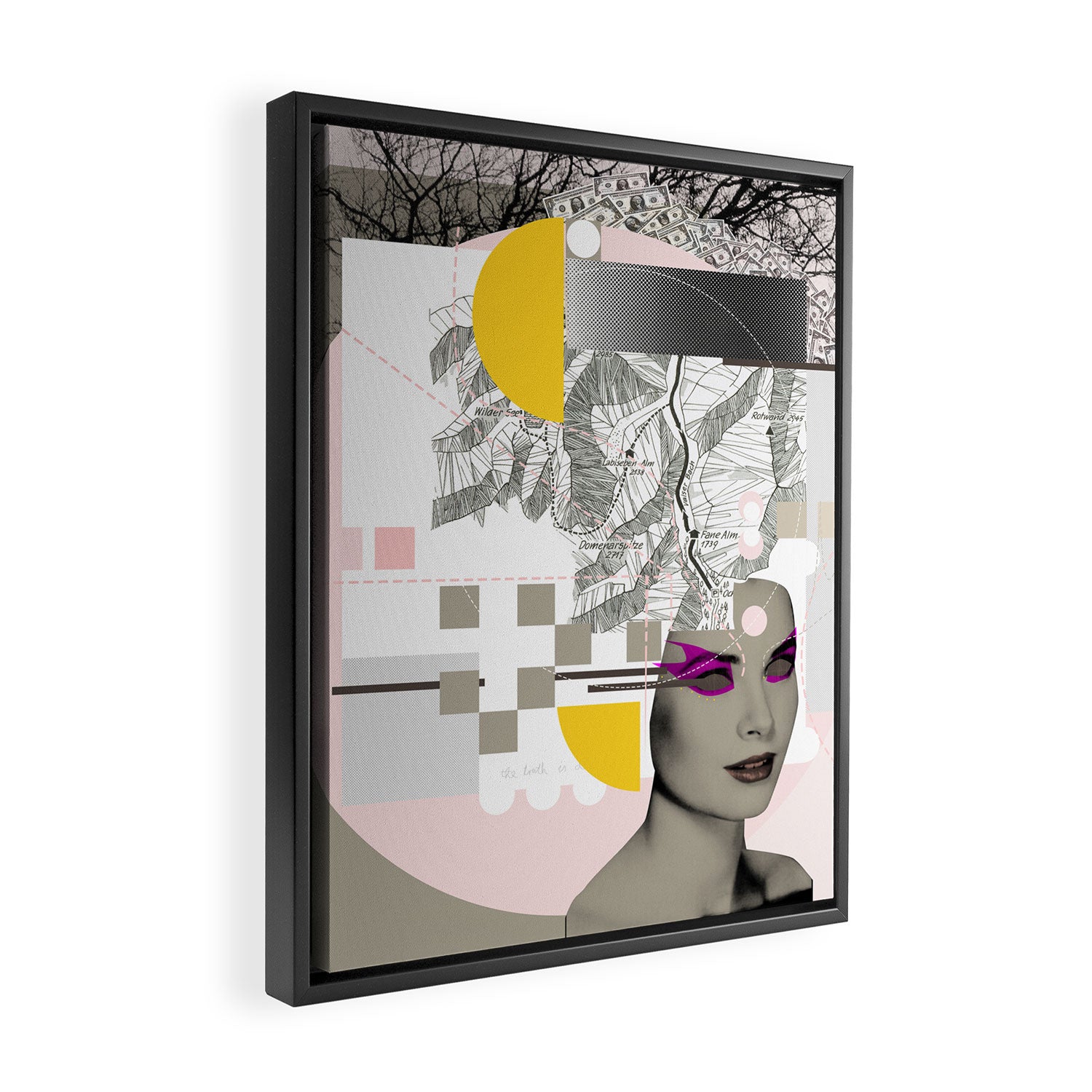 pink dream woman · gk Framed Canvas Print Gallery Image 2