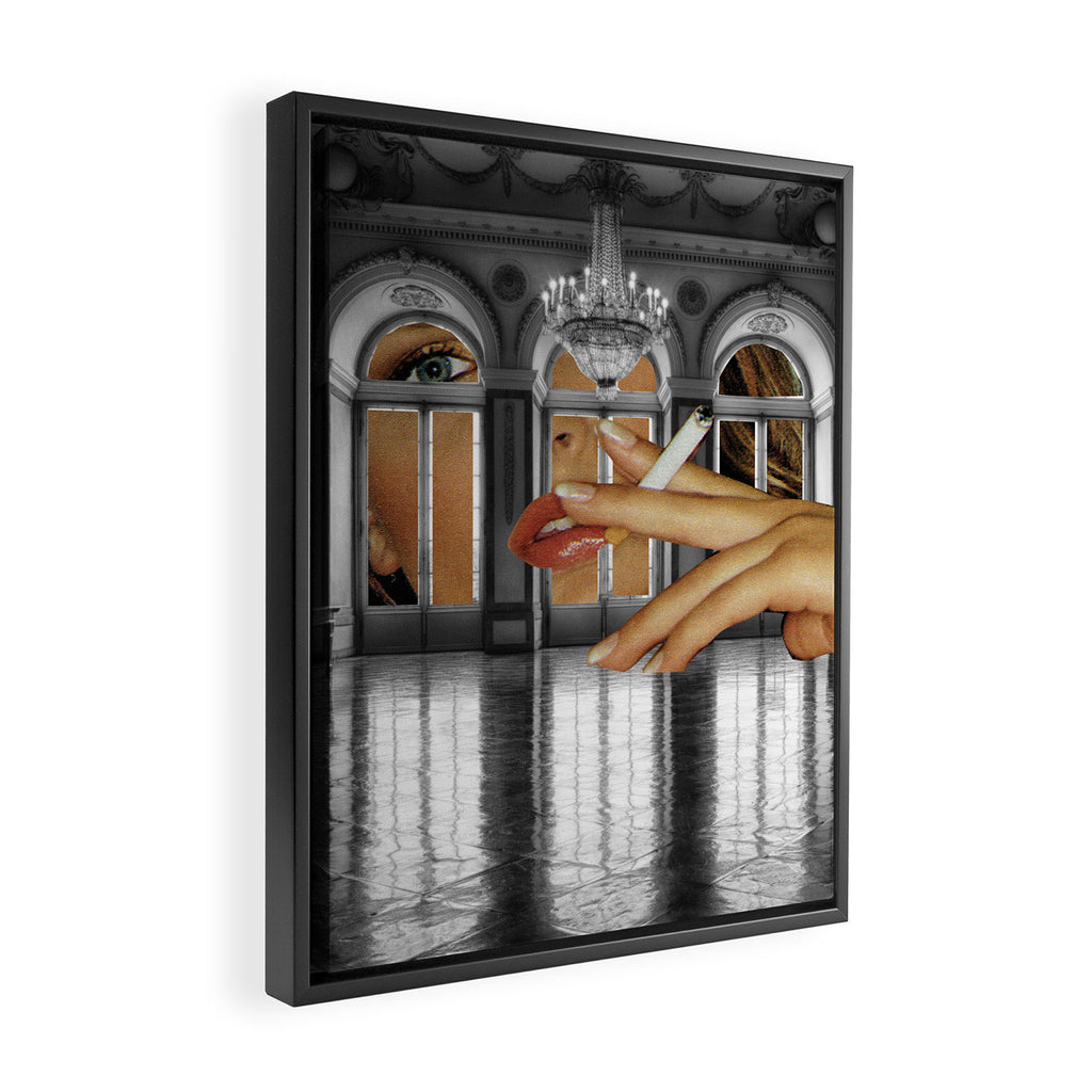 schoene aussichten Â· rauchen in innenraÌumen Framed Canvas Print Gallery Image 2