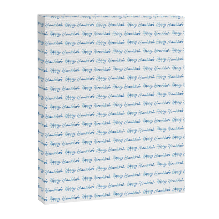 Blue Happy Hanukkah Hand Lettered Canvas Print Gallery Image 1
