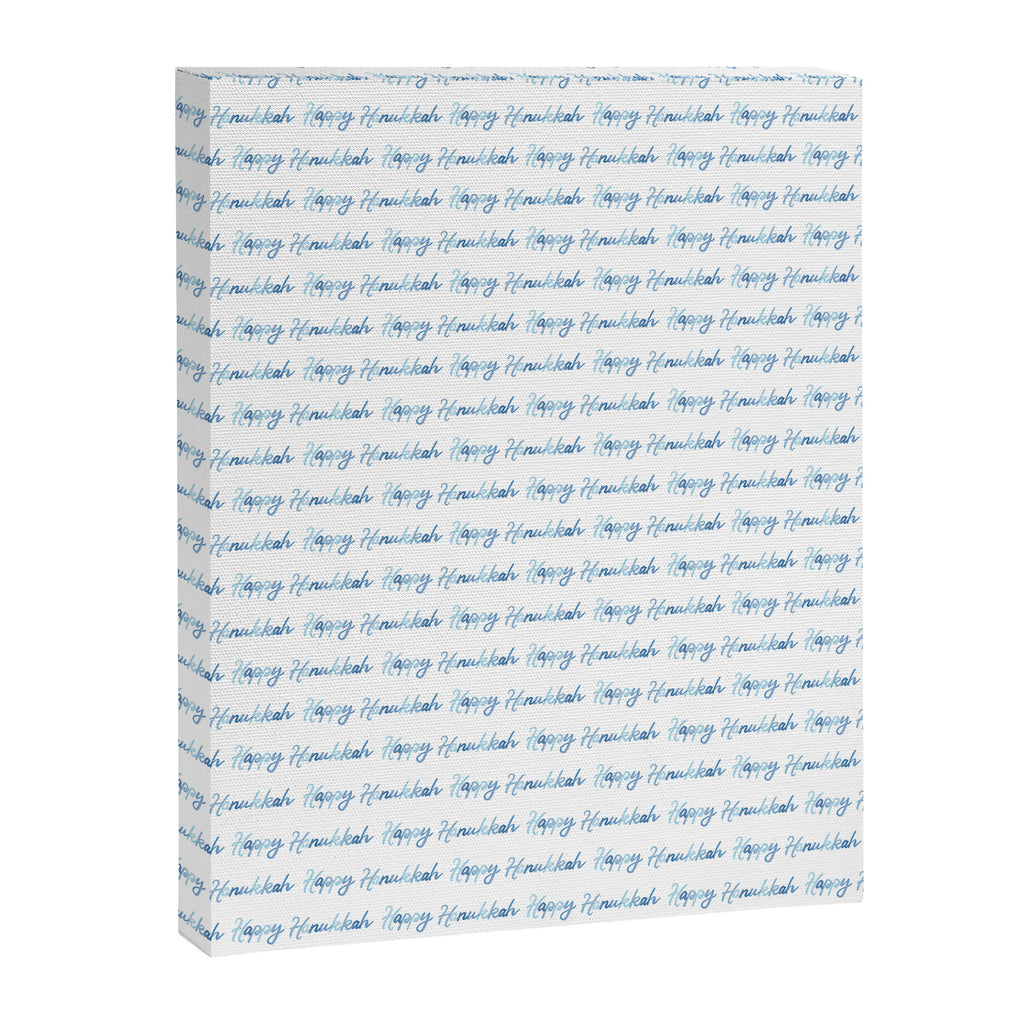 Blue Happy Hanukkah Hand Lettered Canvas Print Gallery Image 6