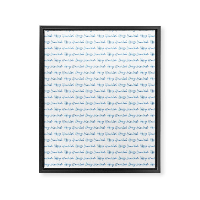 Blue Happy Hanukkah Hand Lettered Framed Canvas Print Gallery Image 6