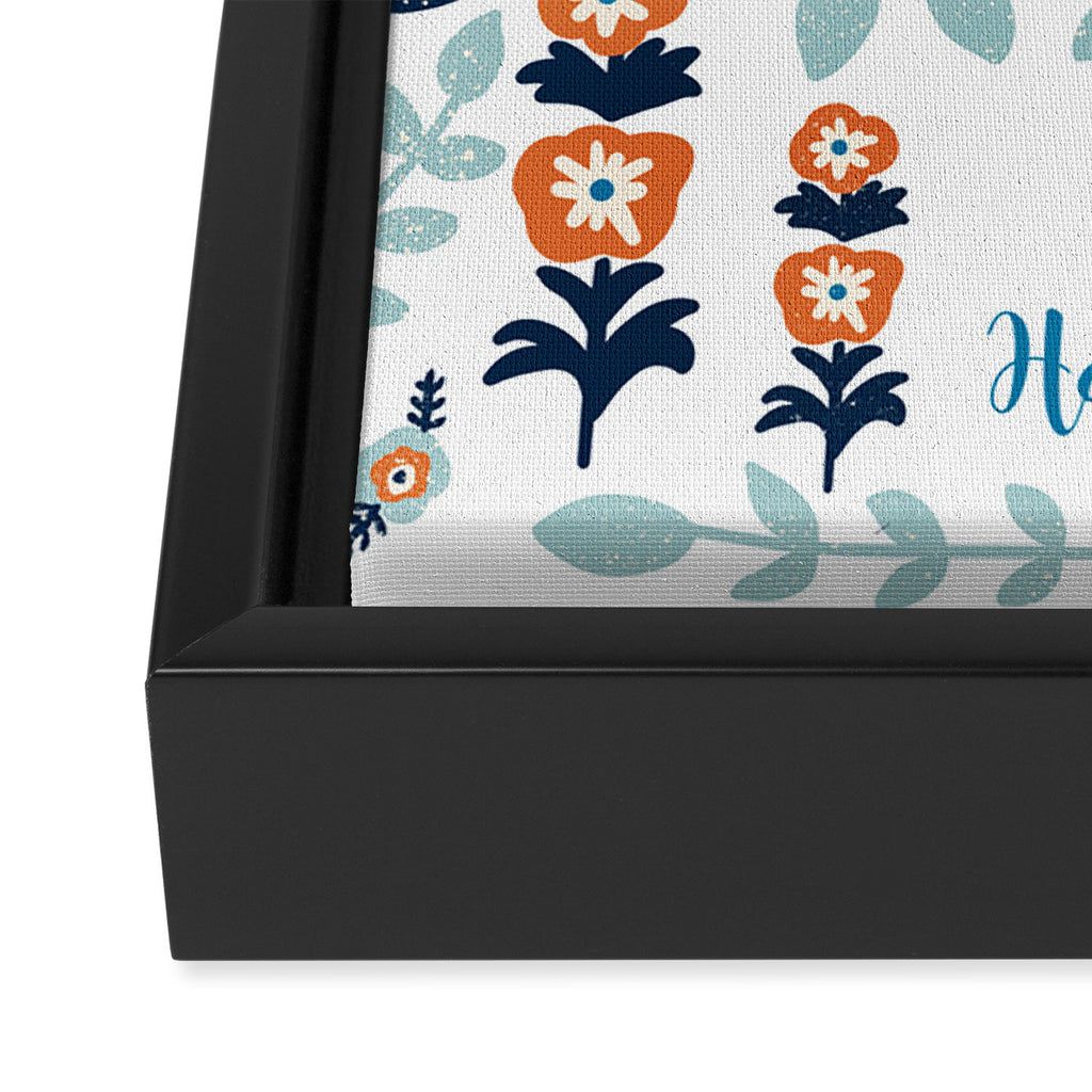 Floral Hanukkah Menorah Framed Canvas Print Gallery Image 2