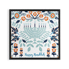 Floral Hanukkah Menorah Framed Canvas Print Gallery Image 3
