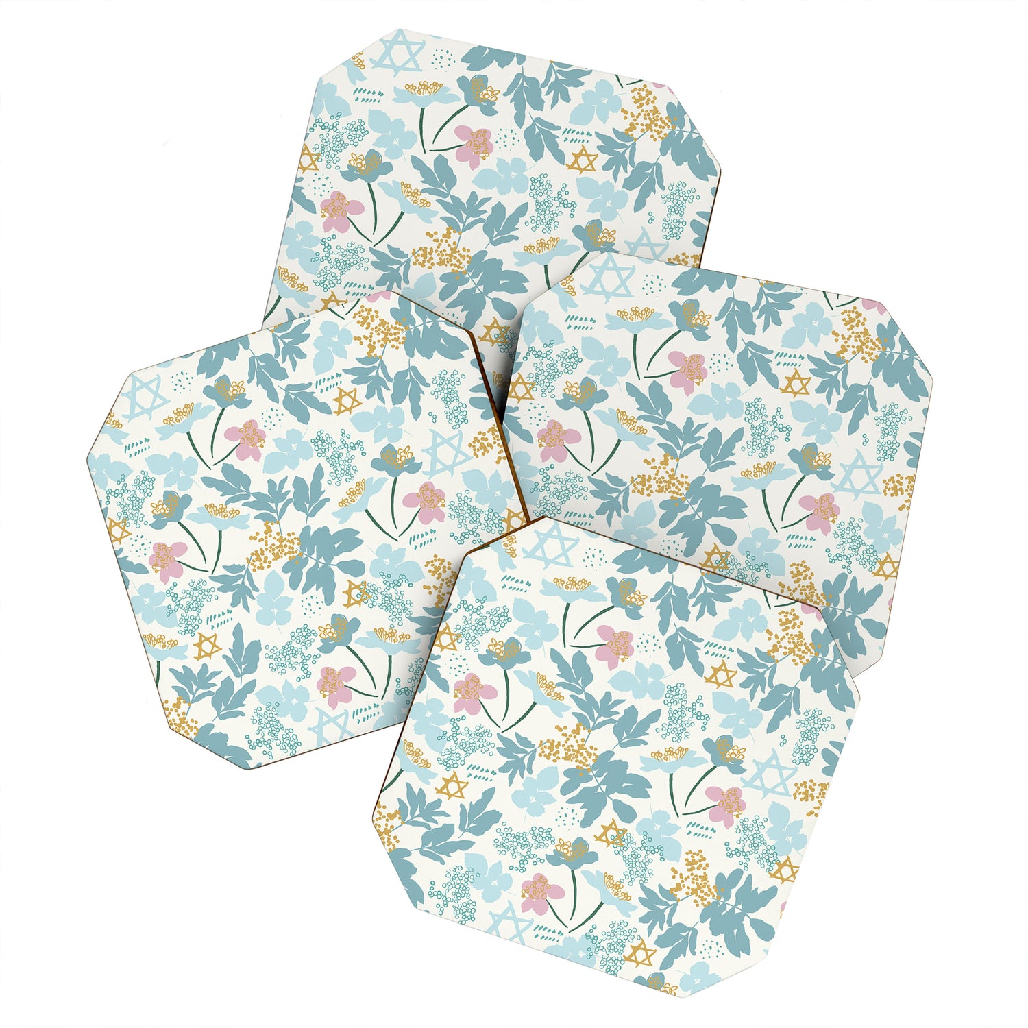 Floral Star of David Coaster Gallery Image 1