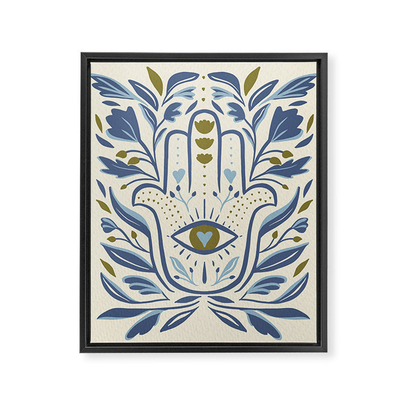 Golden Hamsa with Evil Eye  Framed Canvas Print Gallery Image 6