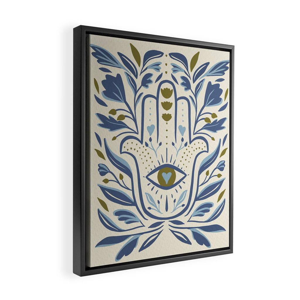 Golden Hamsa with Evil Eye  Framed Canvas Print Gallery Image 2