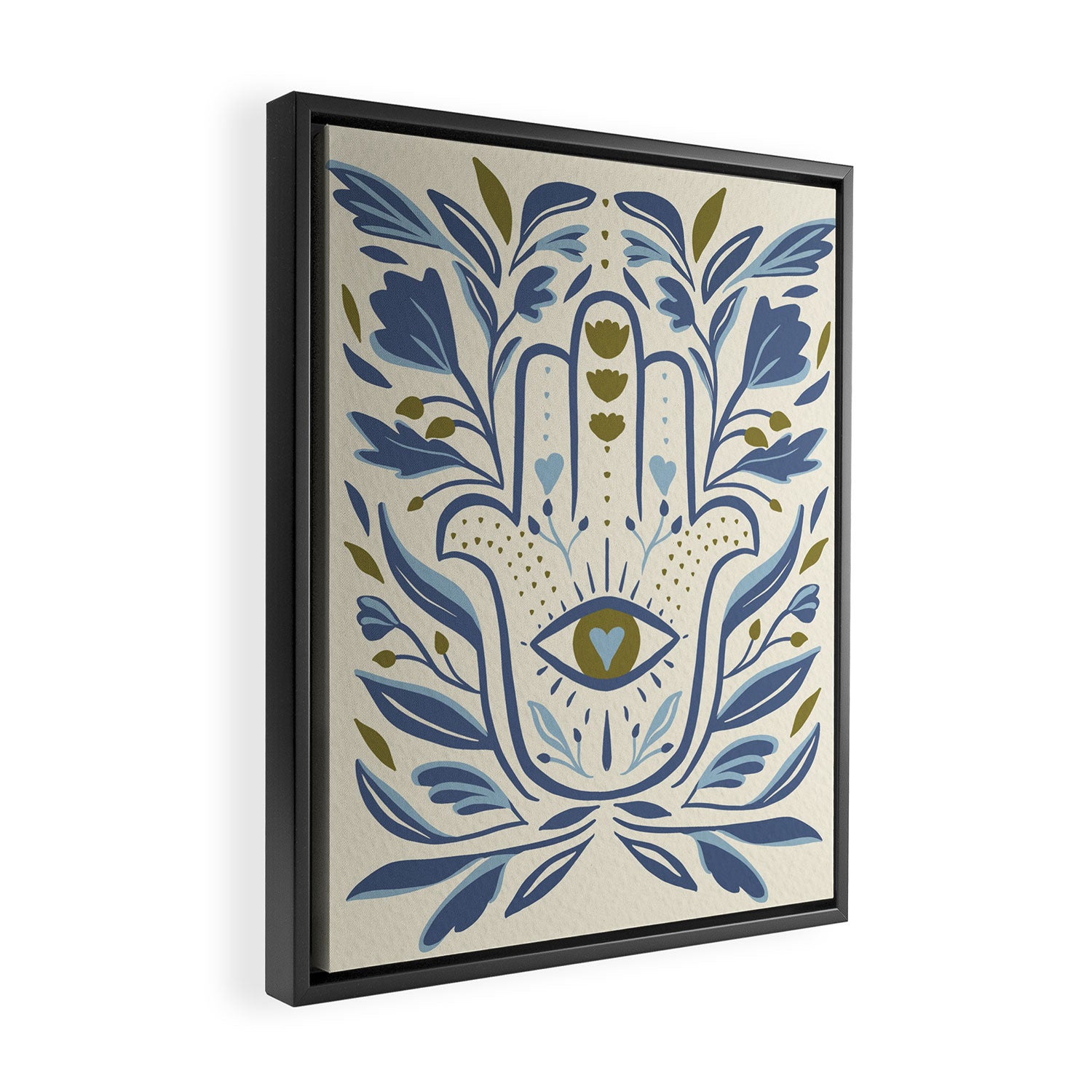 Golden Hamsa with Evil Eye  Framed Canvas Print Gallery Image 2
