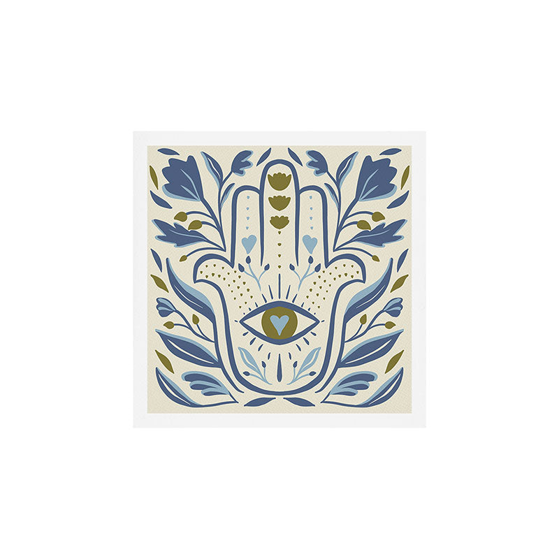 HAMSA with Heart Evil Eye Art Print Gallery Image 1