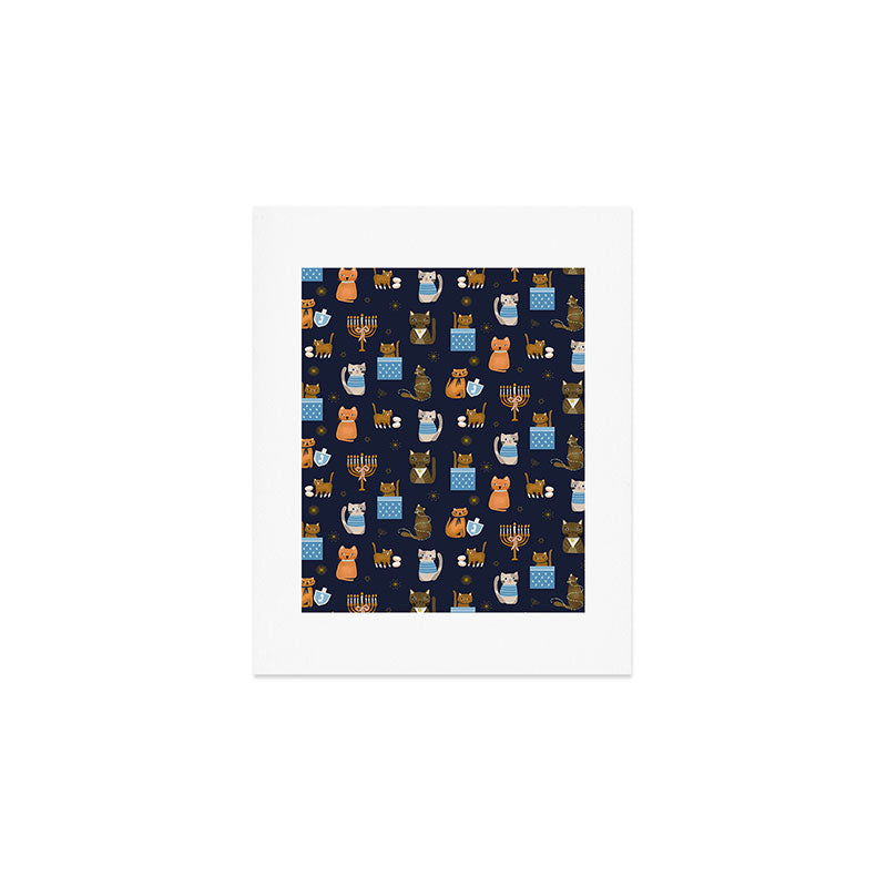 Hanukkah Cats Art Print Gallery Image 1