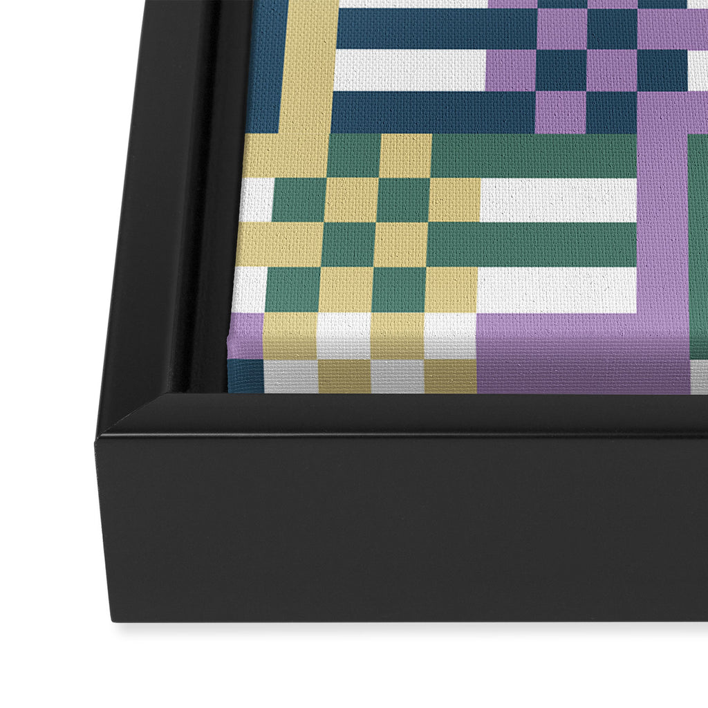 Abstract Block Mosaic R Framed Canvas Print Gallery Image 3