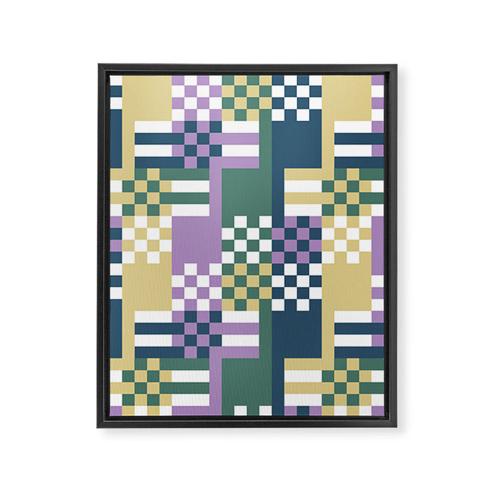 Abstract Block Mosaic R Framed Canvas Print Gallery Image 1