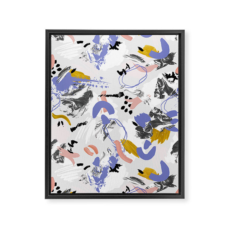 Abstract brush strokes splashes Framed Canvas Print Gallery Image 8