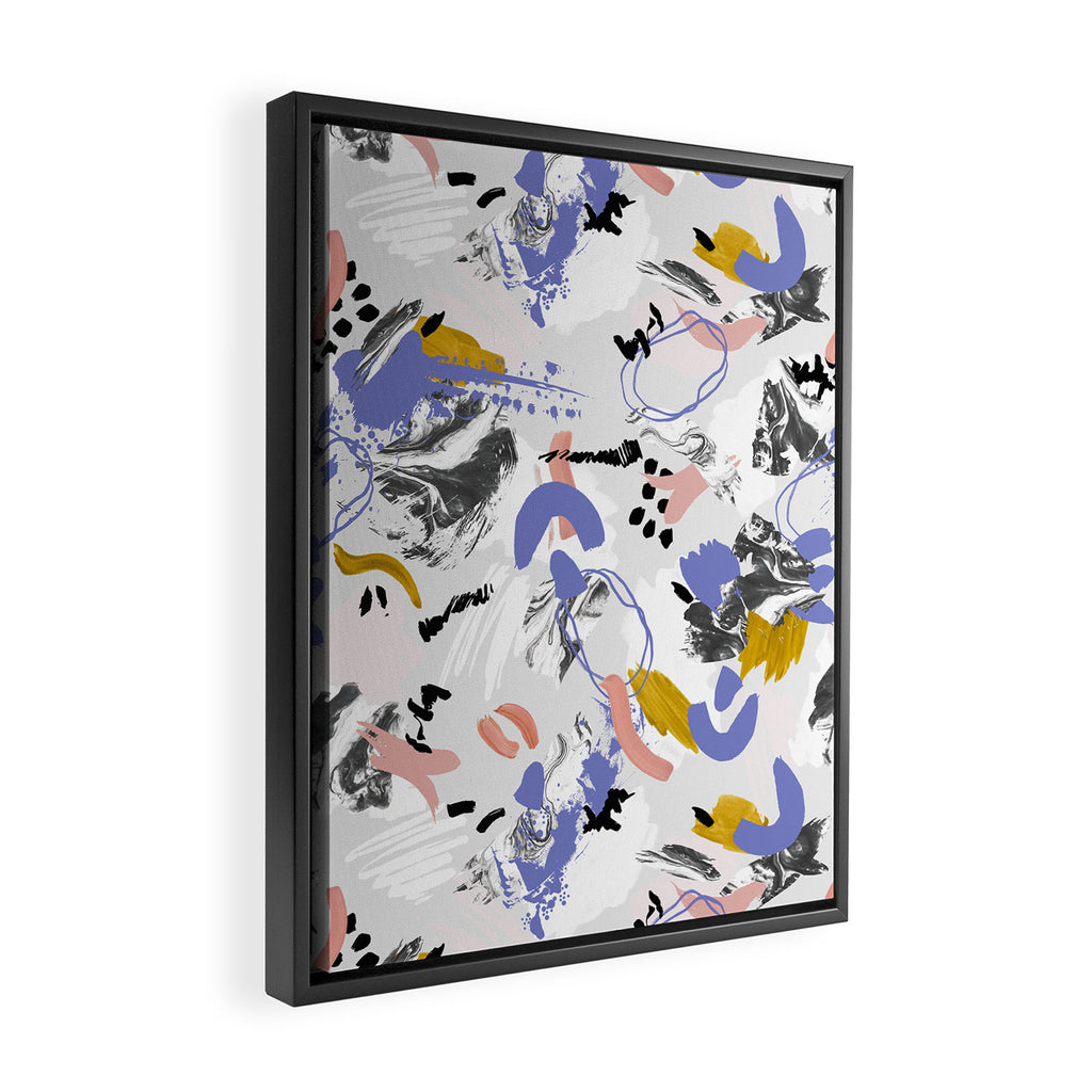 Abstract brush strokes splashes Framed Canvas Print Gallery Image 2