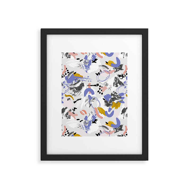 Abstract brush strokes splashes Framed Art Print Gallery Image 6
