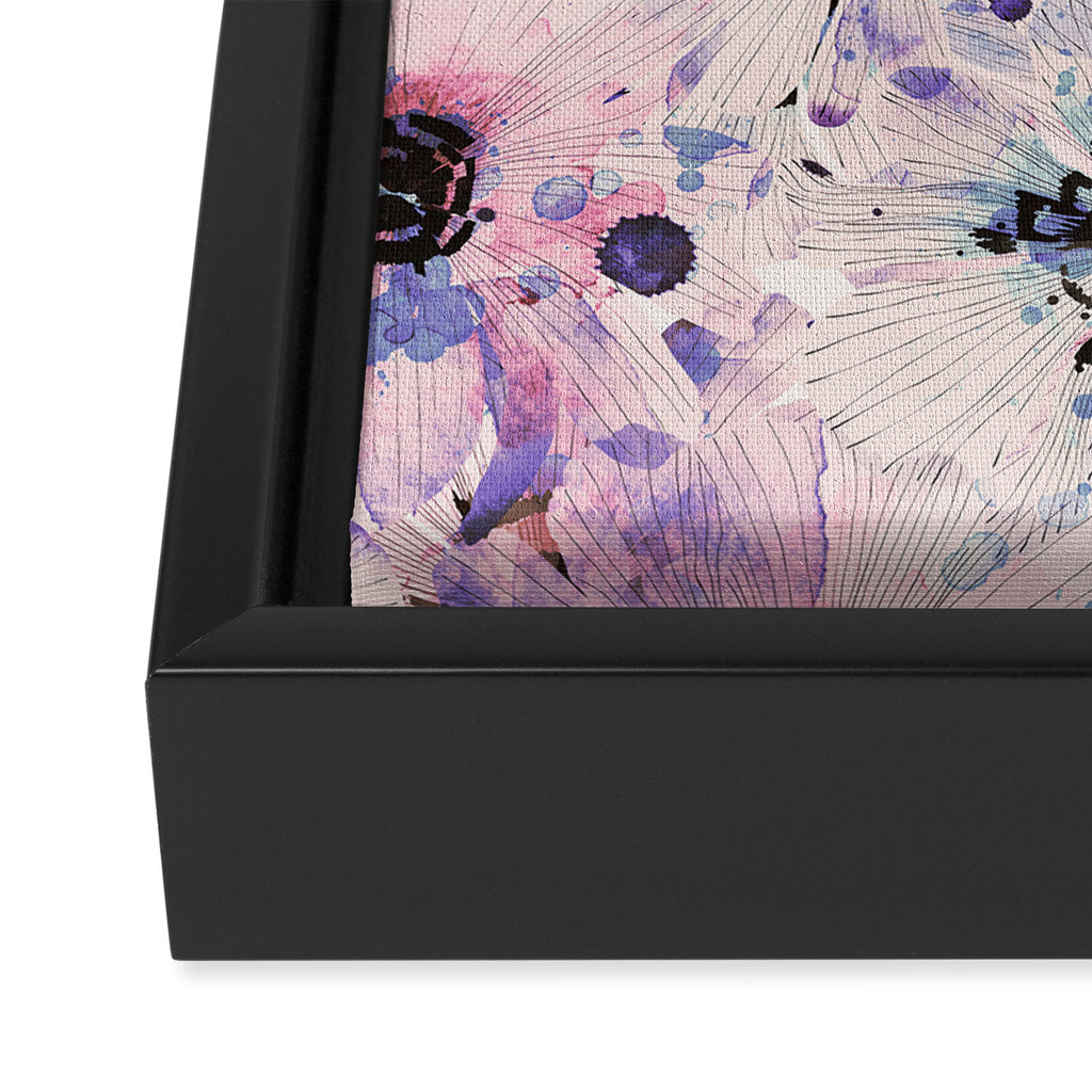 Abstract flowered paint modern Framed Canvas Print Gallery Image 3