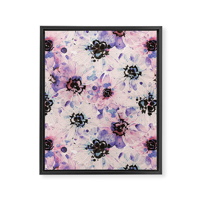 Abstract flowered paint modern Framed Canvas Print Gallery Image 1